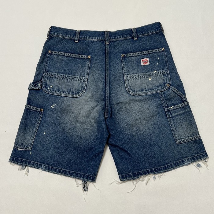 NIGO Saint Michael Men's And Women's Summer Distressed Vintage Loose-Fit Denim Shorts Solid Color Straight Leg Splash Print Hem Ripped Shorts Ngvp #nigo2275