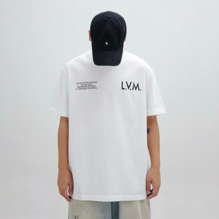 NIGO Louis Vuitton Men's Summer Solid Color Fashion Casual Round Neck Letter Print Short Sleeve T-Shirt #nigo78315