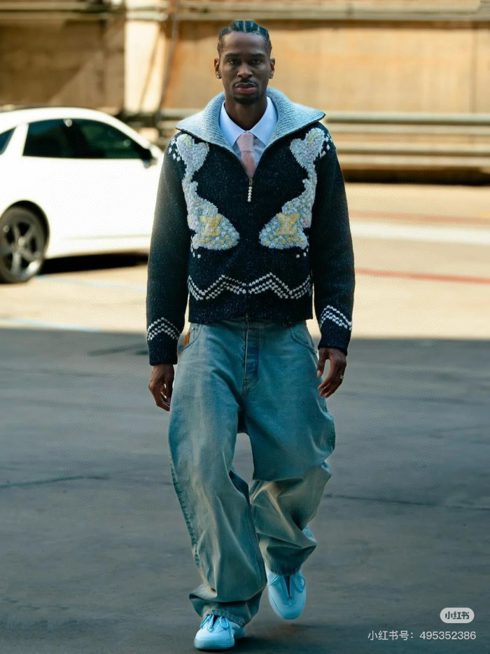 NIGO Louis Vuitton Men's Autumn/Winter Letter Print Color Block Collar Long Sleeve Knitted Sweater Zipper Knitted Waistcoat Jacket #nigo81474