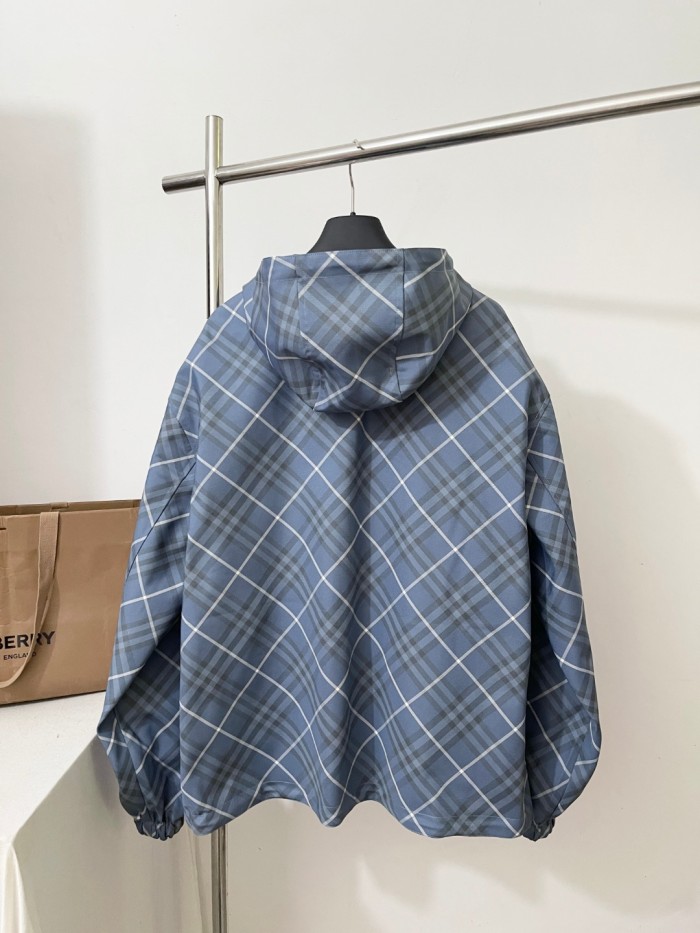 NIGO Burberry Men's Spring/Summer Casual Reversible Checkered Long-sleeved Hooded Drawstring Zipper Jacket #nigo78314