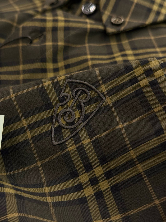 NIGO Burberry Men's Spring/Autumn Fashion Casual Loose Checkered Pattern Single Breasted Button Down Collar Long Sleeved Shirt #nigo78318