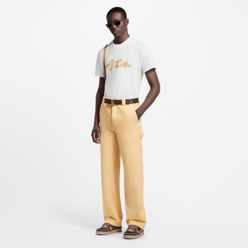NIGO Louis Vuitton Men's Summer Logo Embroidered Solid Color Straight Leg Crew Neck Short Sleeve T-Shirt #nigo81483