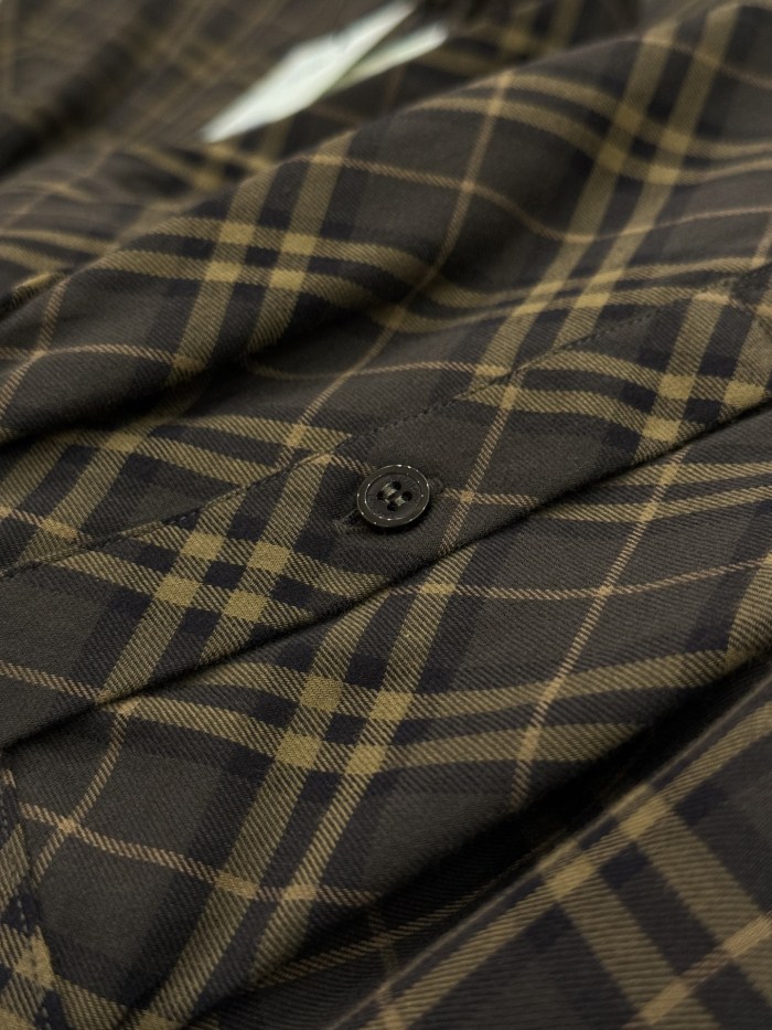 NIGO Burberry Men's Spring/Autumn Fashion Casual Loose Checkered Pattern Single Breasted Button Down Collar Long Sleeved Shirt #nigo78318