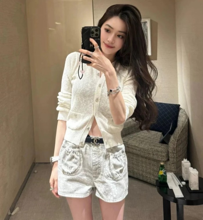 NIGO Chanel Women's Spring/Autumn Cotton Round Neck Single Button Plain Pocket Long Sleeve Knitted Cardigan Ngvp #nigo2283