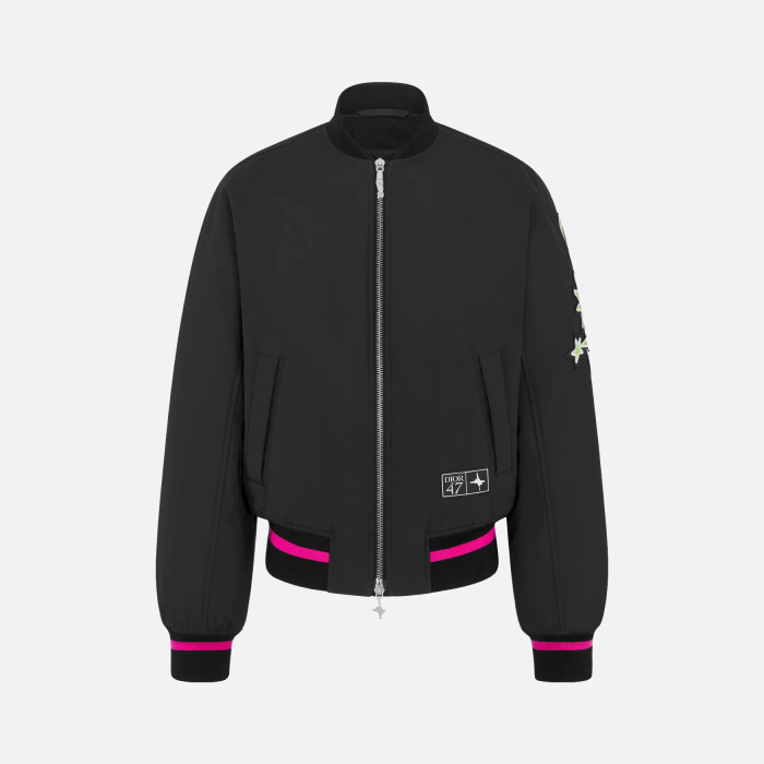 NIGO Dior And Lewis Hamilton Men's Spring/Autumn Fashion Casual Ribbed Collar Two Way Zipper Side Pocket Long Sleeve Pilot Baseball Jacket Short Jacket #nigo78334