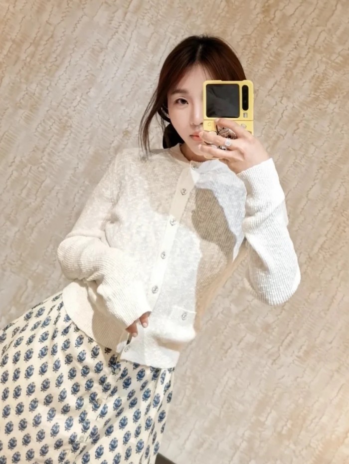 NIGO Chanel Women's Spring/Autumn Cotton Round Neck Single Button Plain Pocket Long Sleeve Knitted Cardigan Ngvp #nigo2283