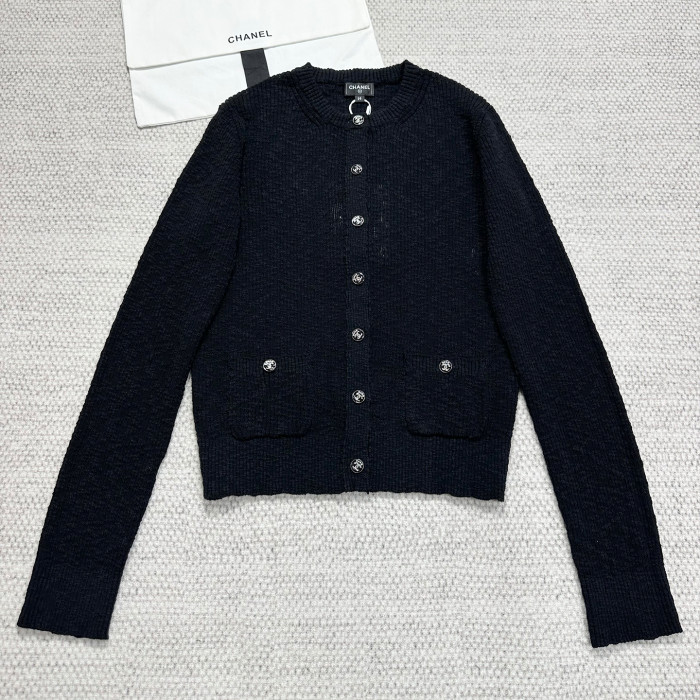 NIGO Chanel Women's Spring/Autumn Cotton Round Neck Single Button Plain Pocket Long Sleeve Knitted Cardigan Ngvp #nigo2283