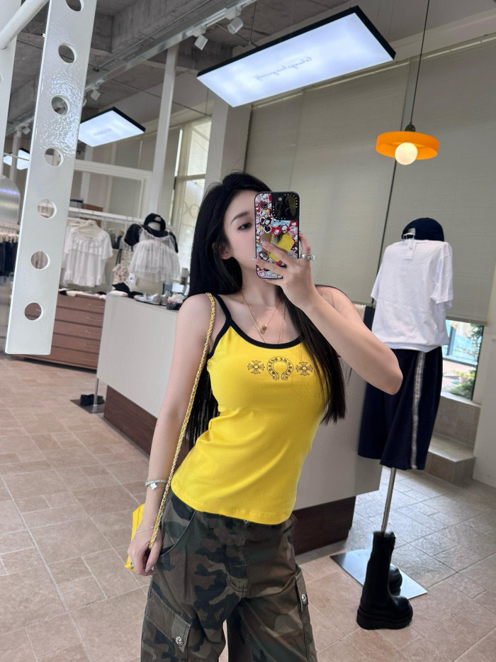 NIGO Chrome Hearts Women's Summer Fashion Casual Solid Color Logo Pattern Printed Pullover Tank Top Vest #nigo78336