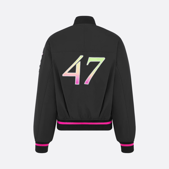 NIGO Dior And Lewis Hamilton Men's Spring/Autumn Fashion Casual Ribbed Collar Two Way Zipper Side Pocket Long Sleeve Pilot Baseball Jacket Short Jacket #nigo78334