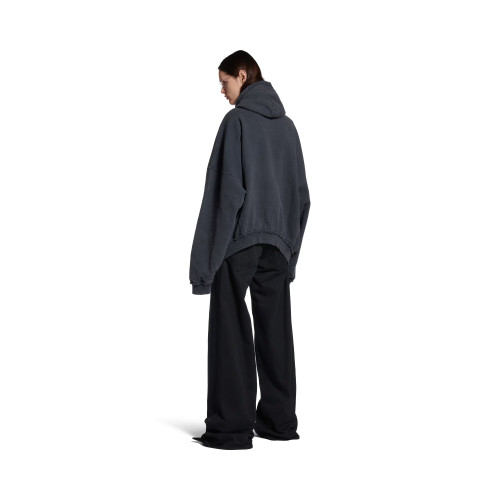 NIGO Balenciaga ﻿Men's And Women's Retro High Street Fashion Designer Pulled Zipper Large Fit Hoodie With Letter Print Faded Black Sweatshirt Ngvp #nigo2285