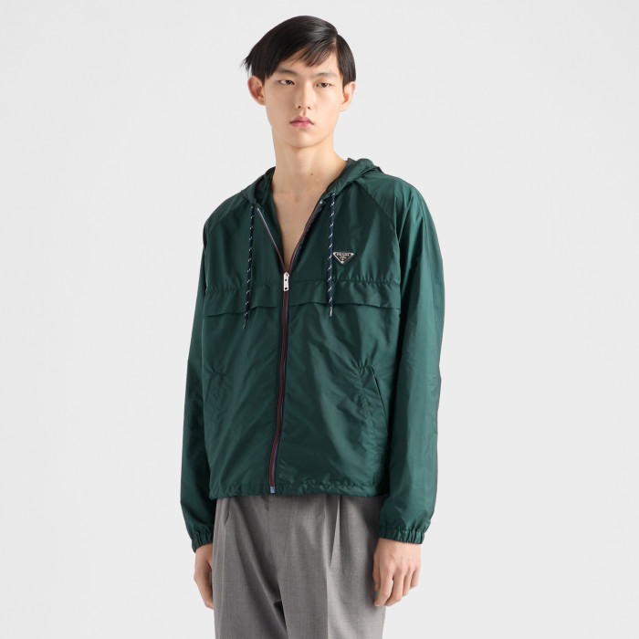NIGO Prada Men's Spring/Summer Casual Fashion Zipper Hooded Elastic Waist Short Sports Jacket Recycled Nylon Short Jacket #nigo78354