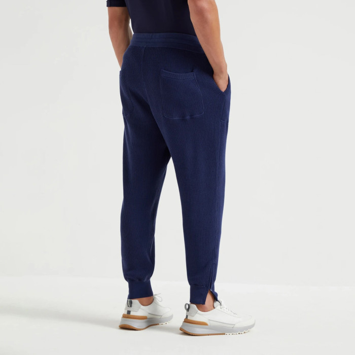 NIGO Brunello Cucinelli Men's Spring/autumn Fashion Casual Solid Color Logo Zipper Hoodie Ribbed Cotton Knit Pants Zipper Cuffs Suit Set #nigo78353