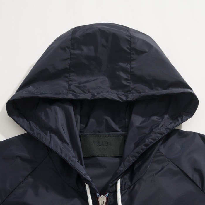 NIGO Prada Men's Spring/Summer Casual Fashion Zipper Hooded Elastic Waist Short Sports Jacket Recycled Nylon Short Jacket #nigo78354