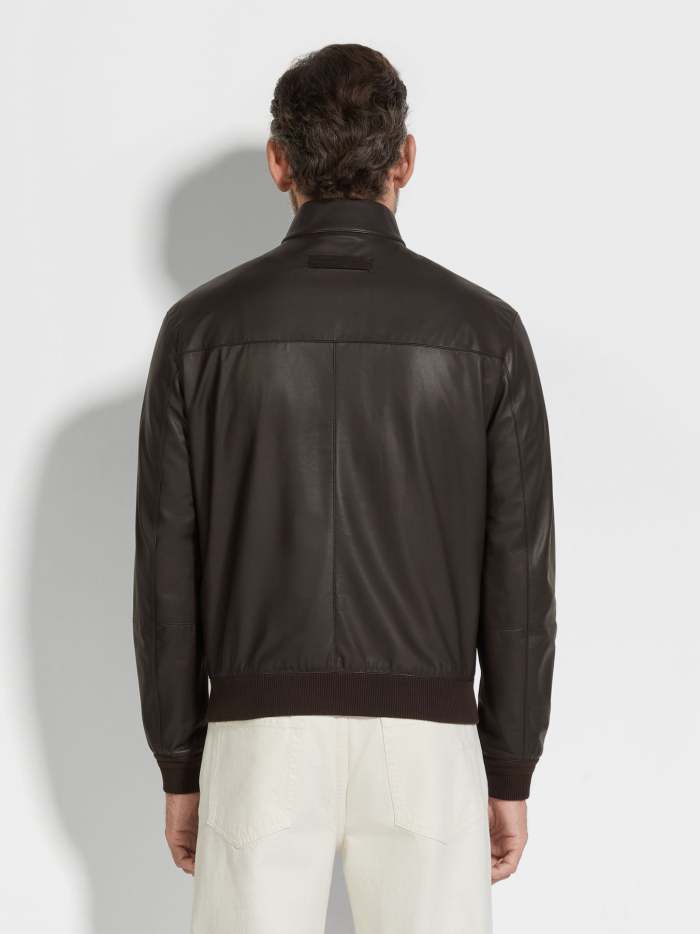 NIGO Ermenegildo Zegna Men's Fall And Winter Flight Jacket Leather Jacket Fashion Temperament Zipper Premium Design Jacket Ngvp #nigo2249