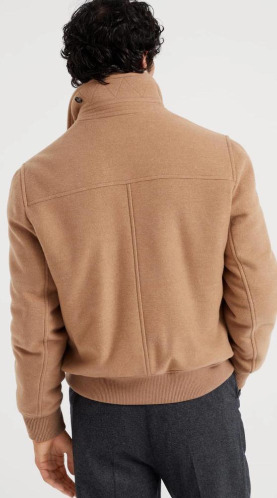 NIGO Brunello Cucinelli Men's Spring/Autumn Double-Chain Head Zipper Solid Color Detachable Collar Long Sleeve Pilot Jacket Ngvp #nigo2291