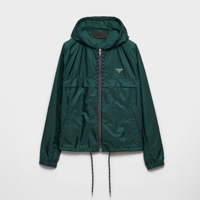 NIGO Prada Men's Spring/Summer Casual Fashion Zipper Hooded Elastic Waist Short Sports Jacket Recycled Nylon Short Jacket #nigo78354