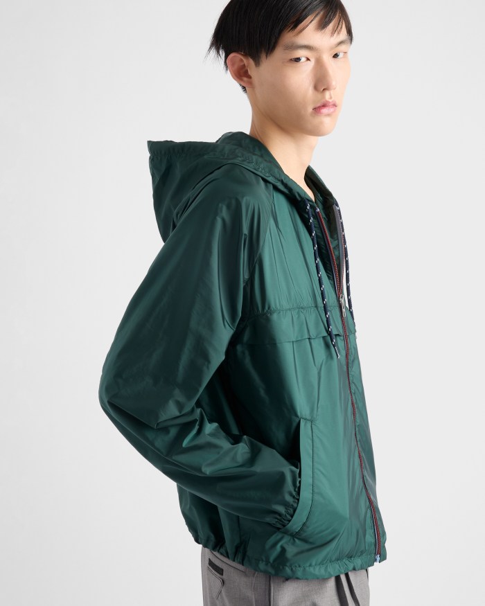 NIGO Prada Men's Spring/Summer Casual Fashion Zipper Hooded Elastic Waist Short Sports Jacket Recycled Nylon Short Jacket #nigo78354
