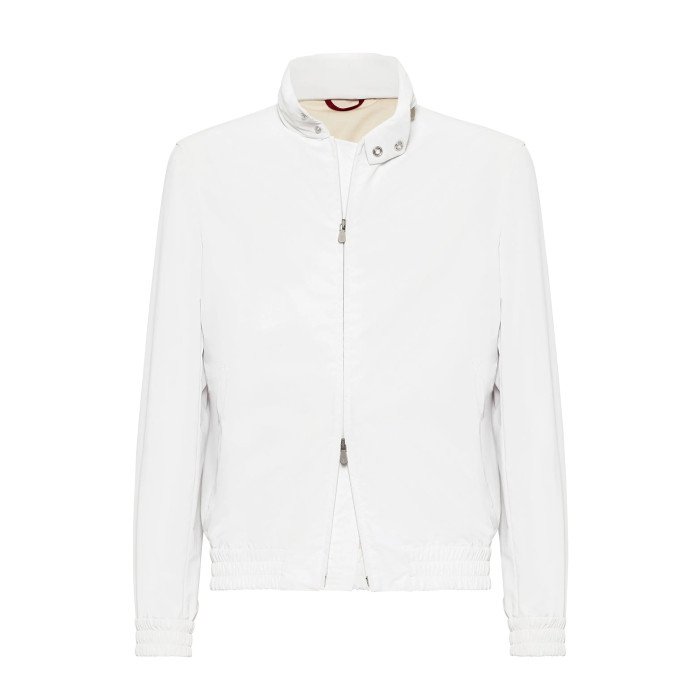 NIGO Brunello Cucinelli Men's Spring/Autumn Water-Resistant Bonded Cotton Unlined Outerwear Jacket Solid Color Zipper High Neck Tie With Packable Hood Ngvp #nigo2287