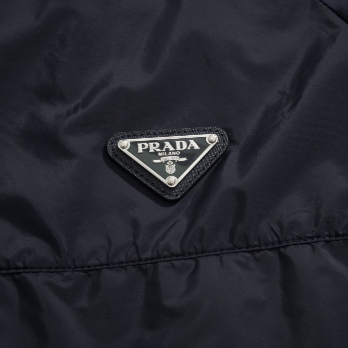 NIGO Prada Men's Spring/Summer Casual Fashion Zipper Hooded Elastic Waist Short Sports Jacket Recycled Nylon Short Jacket #nigo78354
