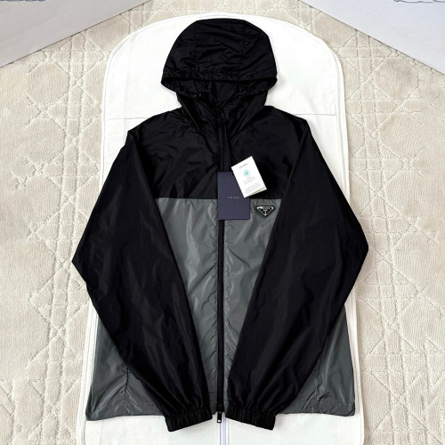 NIGO Prada Men's Spring/summer Fashion Casual Color Block Logo Badge Zipper Hooded Elastic Waist Loose Jacket Striped Patchwork Loose Cuffs Casual Pants Nylon Fabric Suit Set #nigo78355