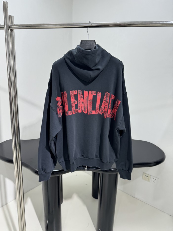 NIGO Balenciaga Men's Spring and Autumn Solid Color Alphabet Tape Print Hooded Zipper Long Sleeve Jacket #nigo76579