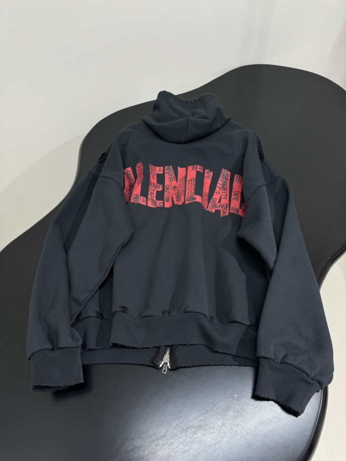 NIGO Balenciaga Men's Spring and Autumn Solid Color Alphabet Tape Print Hooded Zipper Long Sleeve Jacket #nigo76579