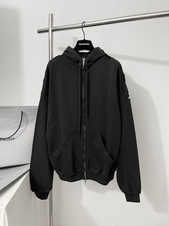 NIGO Balenciaga Men's Spring and Autumn Solid Color Alphabet Tape Print Hooded Zipper Long Sleeve Jacket #nigo76579