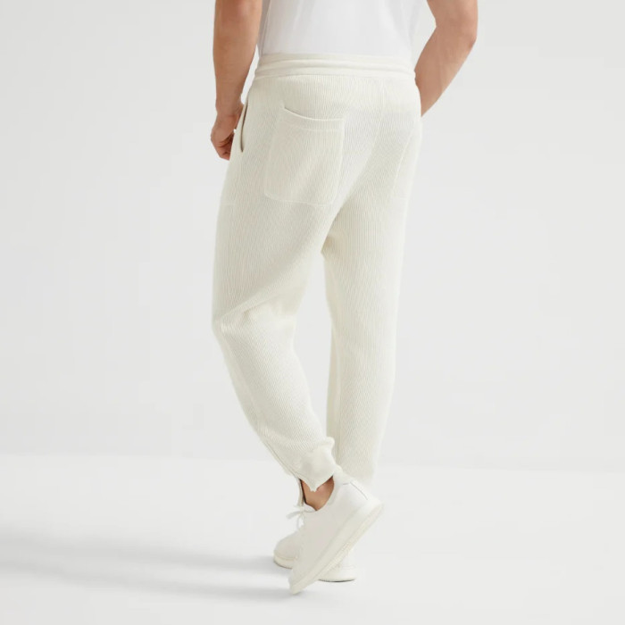 NIGO Brunello Cucinelli Men's Spring/autumn Fashion Casual Solid Color Logo Zipper Hoodie Ribbed Cotton Knit Pants Zipper Cuffs Suit Set #nigo78353