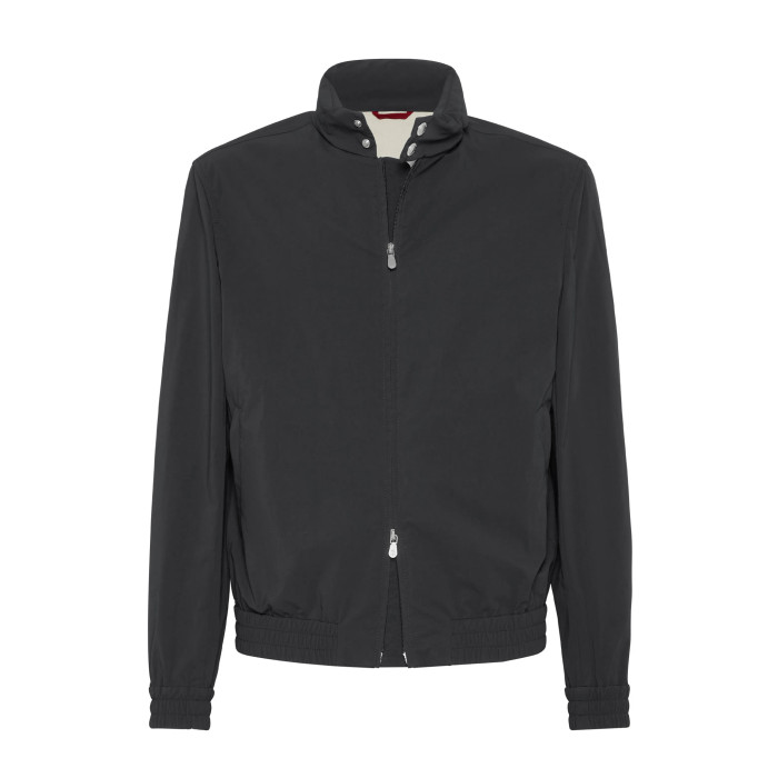 NIGO Brunello Cucinelli Men's Spring/Autumn Water-Resistant Bonded Cotton Unlined Outerwear Jacket Solid Color Zipper High Neck Tie With Packable Hood Ngvp #nigo2287