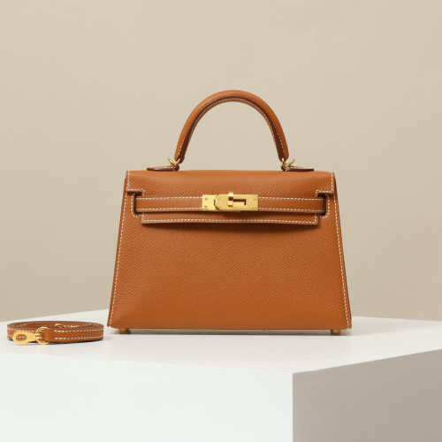 NIGO Hermes Women's Fashion Classic Mini Kelly Gold Buckle Cowhide Shoulder Bag Handbag Tote Bag Crossbody Bag Bags H071302CC37 #nigo78359