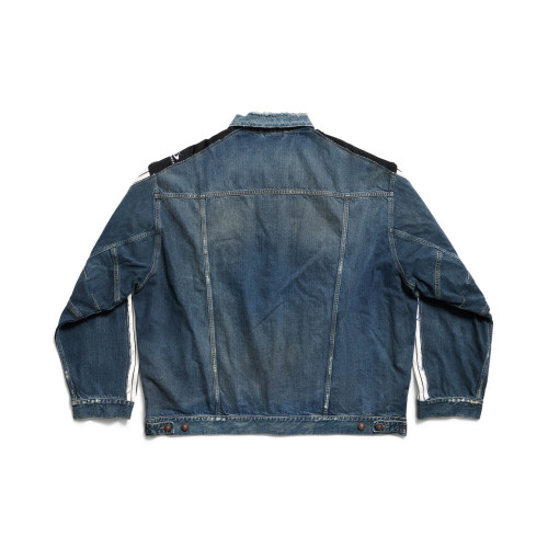 NIGO Balenciaga CUT-UP Men's Spring/autumn Fashion Casual Striped Single Breasted Pocket Striped Long Sleeved Collared Loose Fitting Denim Jacket #nigo78365