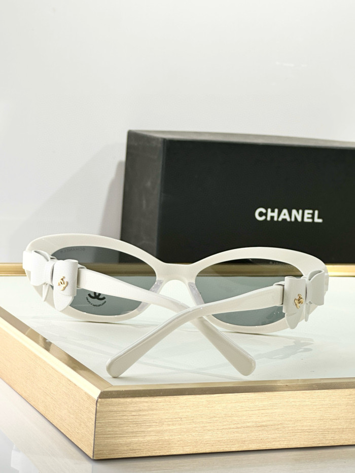 NIGO Chanel Women's Bow Tie Retro Fashion Cat-Eye Full-Frame Sunglasses Solid Color Casual Glasses #nigo81489