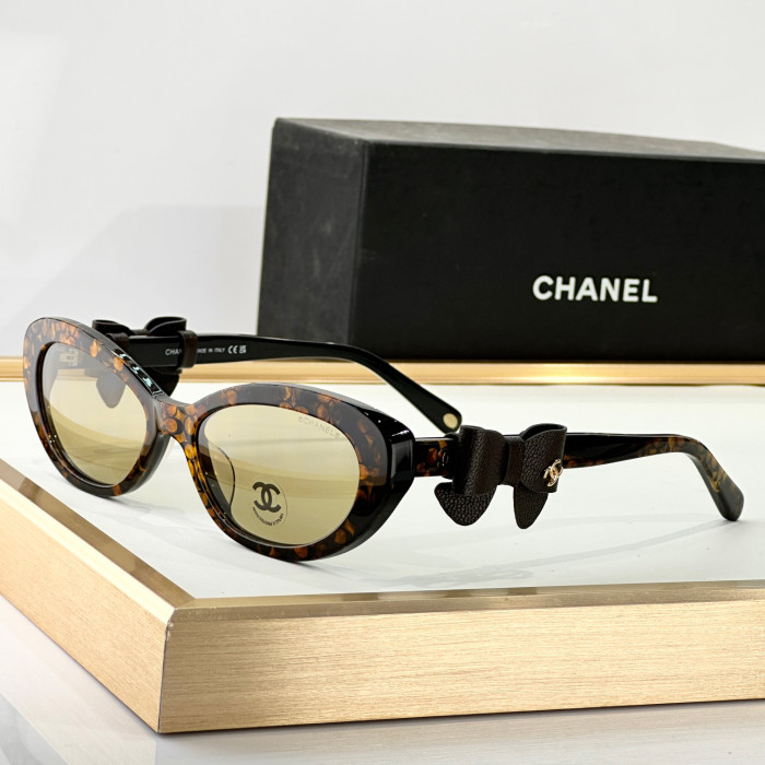 NIGO Chanel Women's Bow Tie Retro Fashion Cat-Eye Full-Frame Sunglasses Solid Color Casual Glasses #nigo81489