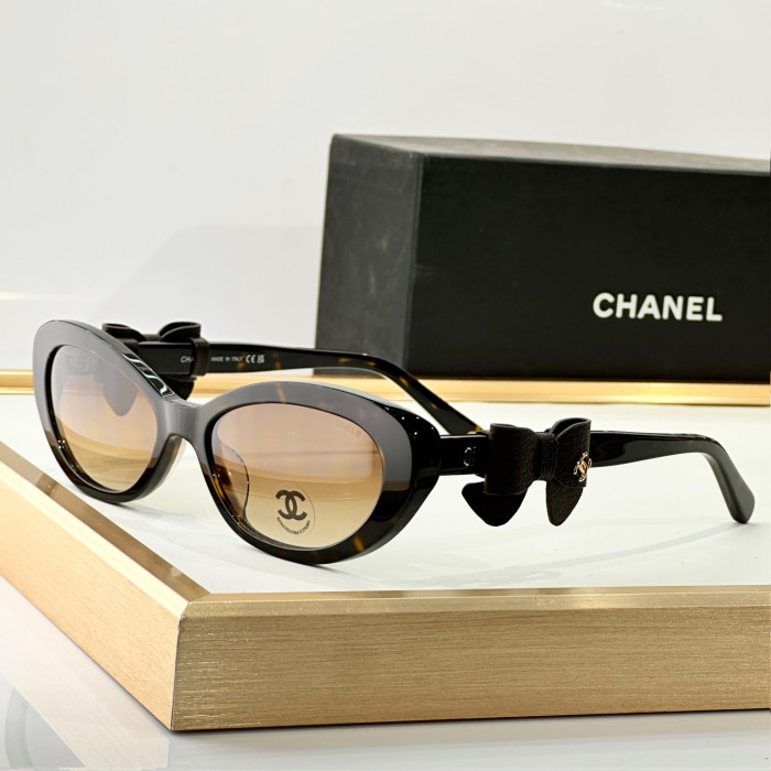 NIGO Chanel Women's Bow Tie Retro Fashion Cat-Eye Full-Frame Sunglasses Solid Color Casual Glasses #nigo81489