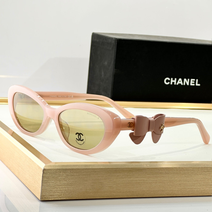 NIGO Chanel Women's Bow Tie Retro Fashion Cat-Eye Full-Frame Sunglasses Solid Color Casual Glasses #nigo81489