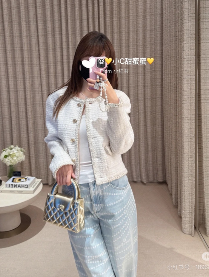 NIGO Chanel Women's Spring/Autumn Wool Twill Round Neck Single-Breasted Solid Color Fitted Long Sleeve Cardigan Jacket Ngvp #nigo2295