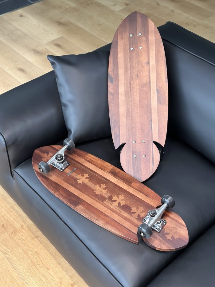 NIGO Chrome Hearts Retro Fashion Wooden Skateboard With Logo On The Back, High Street Solid Color Balance Skateboard  Accessories #nigo81512