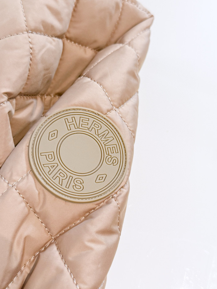 NIGO Hermes Women's Spring And Autumn Checkered Badge Lightweight Solid Color Zipper Hooded Quilted Jacket Ngvp #nigo2299
