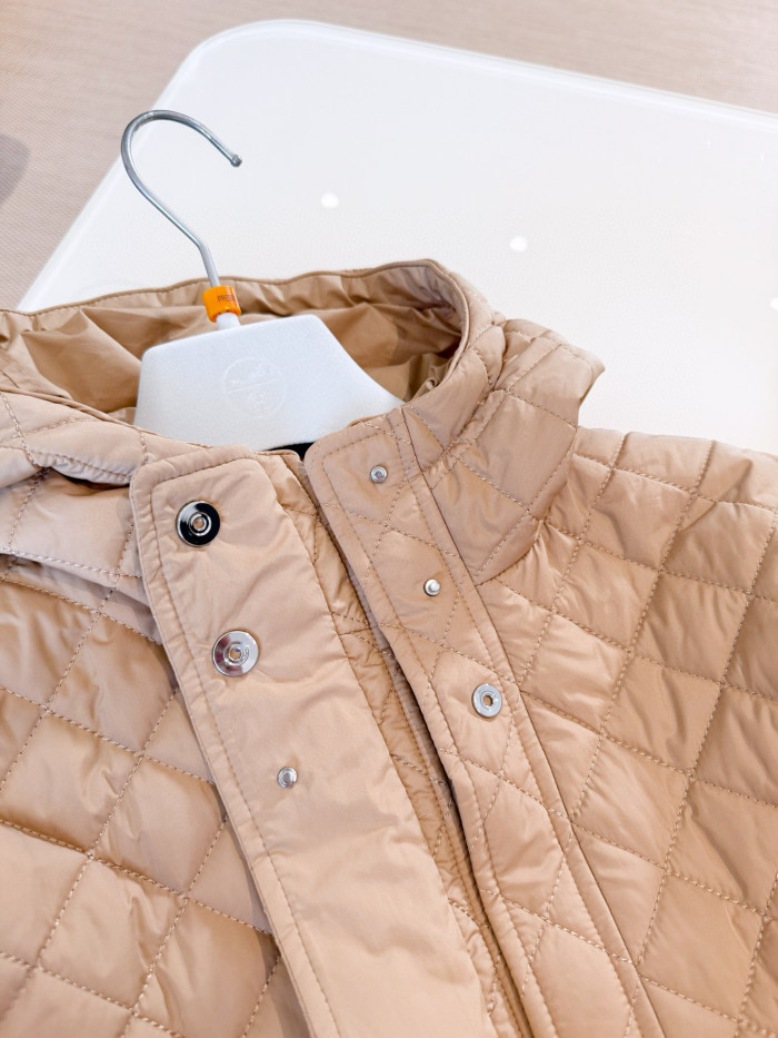 NIGO Hermes Women's Spring And Autumn Checkered Badge Lightweight Solid Color Zipper Hooded Quilted Jacket Ngvp #nigo2299