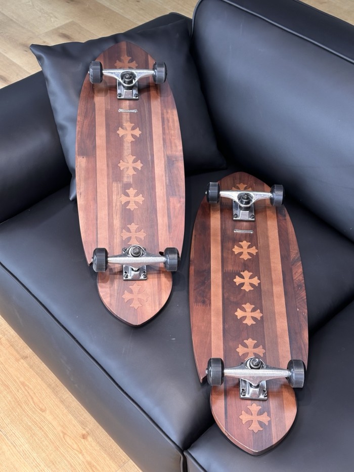 NIGO Chrome Hearts Retro Fashion Wooden Skateboard With Logo On The Back, High Street Solid Color Balance Skateboard  Accessories #nigo81512