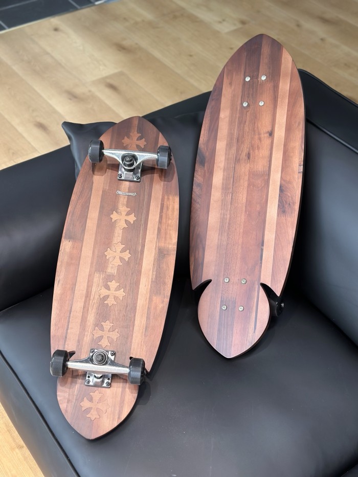 NIGO Chrome Hearts Retro Fashion Wooden Skateboard With Logo On The Back, High Street Solid Color Balance Skateboard  Accessories #nigo81512