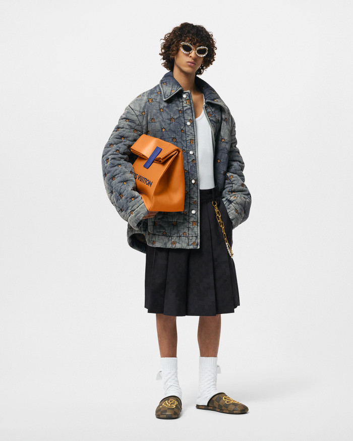 NIGO Louis Vuitton Men's Spring/Autumn Monogram Embroidered Loose Single-Breasted Cotton Blend Solid Color Long Sleeve Denim Jacket #nigo81499