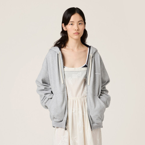 NIGO MiuMiu Women's Spring/autumn Fashion Casual Plain Knit Cotton Nylon Reversible Hooded Zipper Jacket #nigo78399