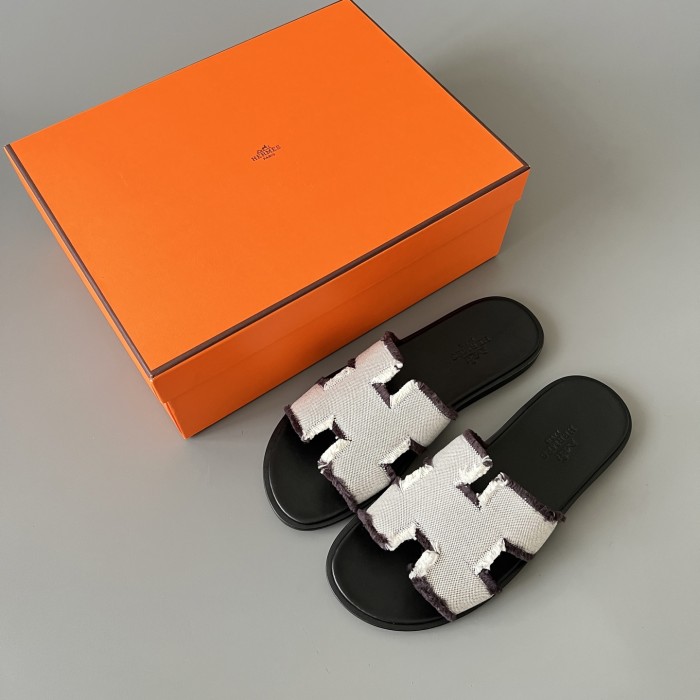 NIGO Hermes Men's And Women's Spring/summer Fashion Casual Round Toe Slip On Flat Sandals Woven Canvas Sandals Shoes #nigo78416