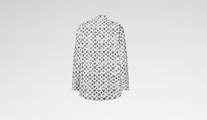 NIGO Louis Vuitton Women's Spring/Autumn Graphic Monogram Cotton Collared Loose-Fitting Long-Sleeved Shirt #nigo81511