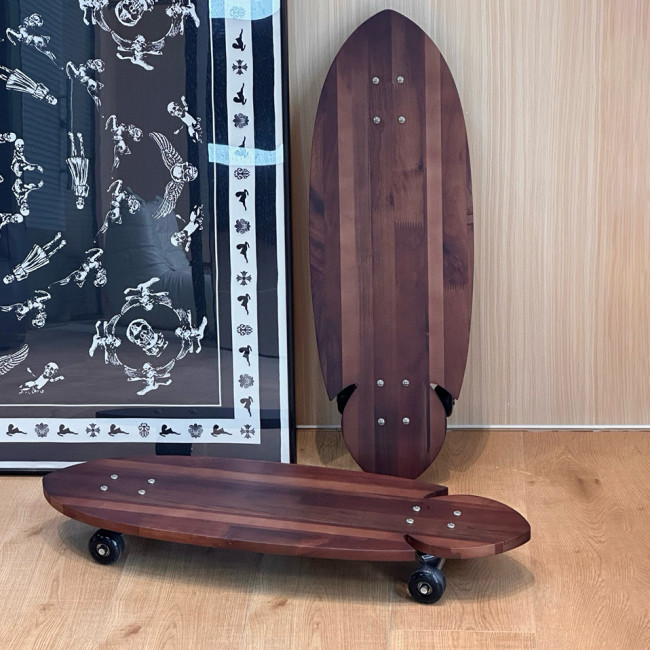 NIGO Chrome Hearts Retro Fashion Wooden Skateboard With Logo On The Back, High Street Solid Color Balance Skateboard Accessories #nigo81512