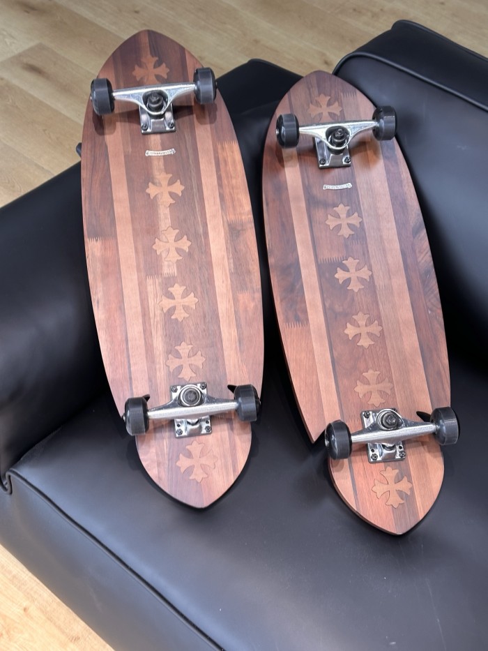 NIGO Chrome Hearts Retro Fashion Wooden Skateboard With Logo On The Back, High Street Solid Color Balance Skateboard  Accessories #nigo81512