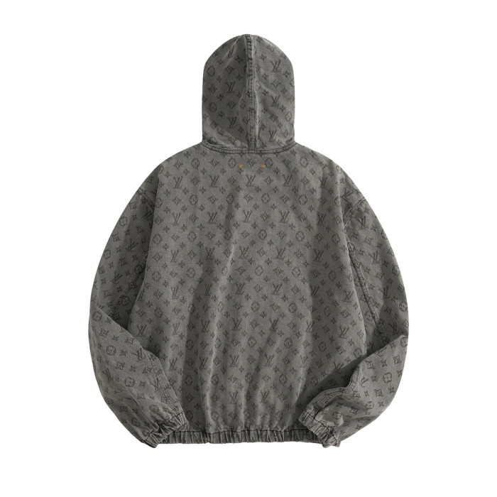 NIGO Louis Vuitton Men's And Women's Spring/autumn Fashion Casual Classic Printed Hooded Zipper Denim Jacket #nigo78417