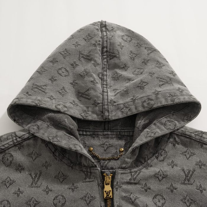 NIGO Louis Vuitton Men's And Women's Spring/autumn Fashion Casual Classic Printed Hooded Zipper Denim Jacket #nigo78417