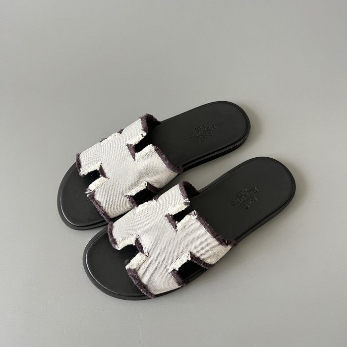 NIGO Hermes Men's And Women's Spring/summer Fashion Casual Round Toe Slip On Flat Sandals Woven Canvas Sandals Shoes #nigo78416